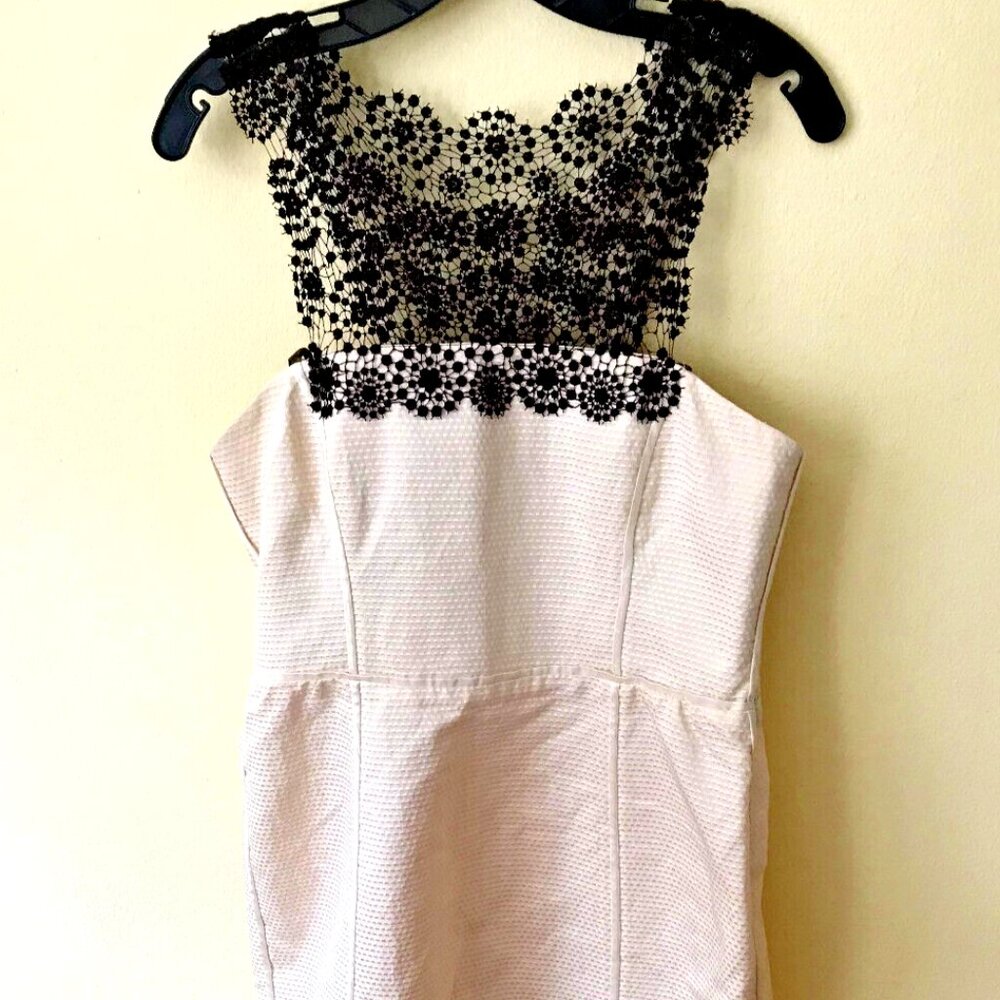 $499 Max Mara Sportmax Ivory Mid-length Dress With LACE **IT 48, US 14